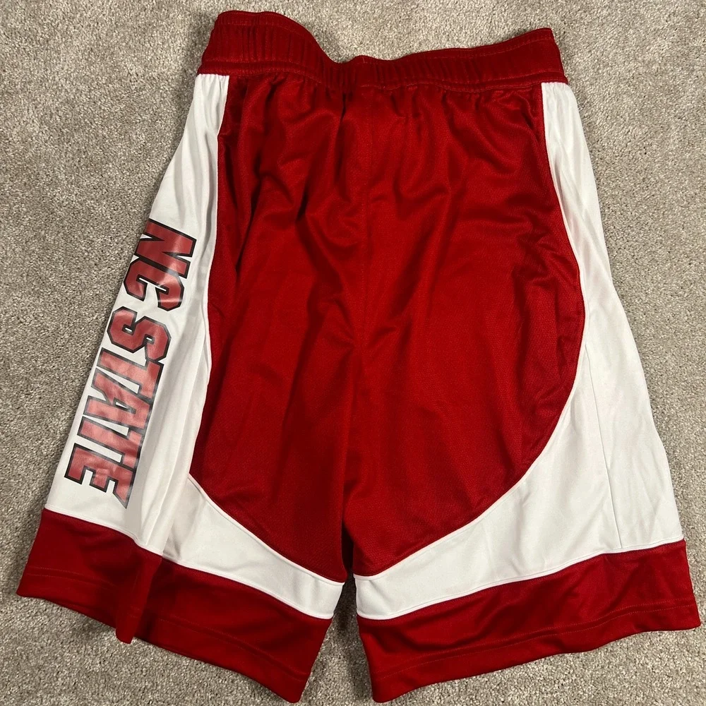 Adidas Mens Size M‎ Red White NC State Wolfpack Logo Basketball Shorts NWT